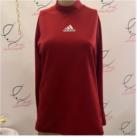 Adidas. Sz Large. Dark Red Pullover. Soft Interior. Lon Raglan Sleeves. B123 - Picture 1 of 6